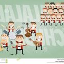 HD Funny Cartoon Music Band Choir Illustration  Image